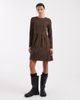 Brave Soul Brave Soul drop waist jersey mini dress in black and brown animal print - 1