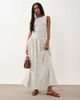 Brave Soul Brave Soul drop waist maxi racer dress with shirred bodice in white floral print - 2