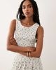 Brave Soul Brave Soul drop waist maxi racer dress with shirred bodice in white floral print - 3