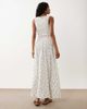 Brave Soul Brave Soul drop waist maxi racer dress with shirred bodice in white floral print - 4