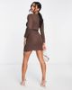 Brave Soul Brave Soul Eddie knit dress with slit in brown - 2