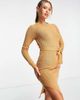Brave Soul Brave Soul eddie knitted dress with slit in spiced camel-Neutral - 1