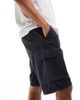 Brave Soul Brave Soul elastic waist cargo shorts in navy - 2