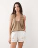 Brave Soul Brave Soul embroidered shorts in cream-White - 1