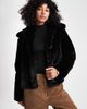 Brave Soul Brave Soul faux fur short duffle coat with toggle detail in black - 1