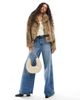 Brave Soul Brave Soul faux fur short jacket in light brown - 2