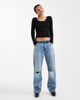 Brave Soul Brave Soul fine knit cami and cardigan set with lace detailing in black - 2