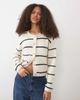 Brave Soul Brave Soul fisherman knit cardigan in stone and navy stripe-Neutral - 3
