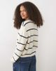 Brave Soul Brave Soul fisherman knit cardigan in stone and navy stripe-Neutral - 4