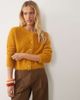 Brave Soul Brave Soul fluffy cardigan with gold buttons in mustard-Brown - 1