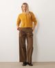 Brave Soul Brave Soul fluffy cardigan with gold buttons in mustard-Brown - 3