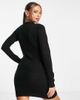 Brave Soul Brave Soul grungy crew neck sweater dress in black - 2
