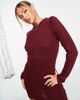 Brave Soul Brave Soul grungy crew neck sweater dress in burgundy-Red - 3
