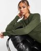 Brave Soul Brave Soul grungy crew neck sweater dress in khaki-Green - 4