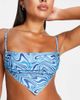 Brave Soul Brave Soul hanky hem bikini top in blue swirl print - 1