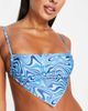 Brave Soul Brave Soul hanky hem bikini top in blue swirl print - 4