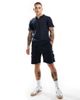 Brave Soul Brave Soul heavyweight textured cargo shorts in navy - part of a set - 1