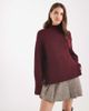 Brave Soul Brave Soul high neck sweater with wide sleeves in burgundy-Red - 1
