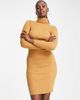 Brave Soul Brave Soul juliet high neck knit sweater dress in camel-Neutral - 1