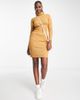 Brave Soul Brave Soul juliet high neck knit sweater dress in camel-Neutral - 2