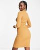 Brave Soul Brave Soul juliet high neck knit sweater dress in camel-Neutral - 3