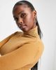 Brave Soul Brave Soul juliet high neck knit sweater dress in camel-Neutral - 4