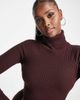 Brave Soul Brave Soul juliet high neck knit sweater dress in port-Red - 2