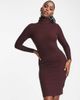Brave Soul Brave Soul juliet high neck knit sweater dress in port-Red - 3