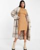 Brave Soul Brave Soul Juliet roll neck sweater dress-Brown - 1