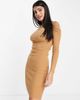 Brave Soul Brave Soul Juliet roll neck sweater dress-Brown - 2