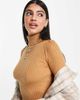 Brave Soul Brave Soul Juliet roll neck sweater dress-Brown - 4
