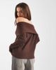 Brave Soul Brave Soul knit off the shoulder sweater in brown-Red - 4