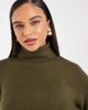 Brave Soul Brave Soul knit turtle neck sweater dress in khaki green - 2