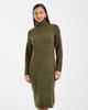 Brave Soul Brave Soul knit turtle neck sweater dress in khaki green - 3
