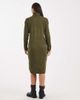 Brave Soul Brave Soul knit turtle neck sweater dress in khaki green - 4
