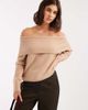 Brave Soul Brave Soul knitted bardot sweater in stone-Neutral - 1