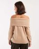 Brave Soul Brave Soul knitted bardot sweater in stone-Neutral - 3