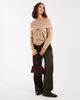 Brave Soul Brave Soul knitted bardot sweater in stone-Neutral - 4