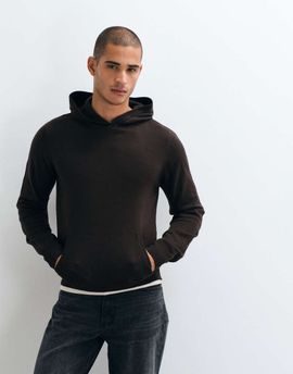 Brave Soul Brave Soul knitted hoodie in chocolate brown