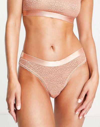Brave Soul Brave Soul lace brief in cork-Brown