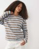 Brave Soul Brave Soul long sleeve boyfriend fit T-shirt in brown, blue and white stripe-Multi - 1