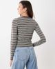 Brave Soul Brave Soul long sleeve fitted jersey top in brown striped print - 4