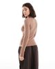 Brave Soul Brave Soul long sleeve ribbed rollneck top in tan-Brown - 2