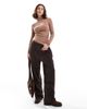 Brave Soul Brave Soul long sleeve ribbed rollneck top in tan-Brown - 4