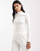 Brave Soul Brave Soul long sleeve ribbed turtle neck top in cream-White - 1