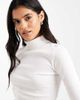 Brave Soul Brave Soul long sleeve ribbed turtle neck top in cream-White - 2