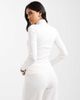 Brave Soul Brave Soul long sleeve ribbed turtle neck top in cream-White - 4