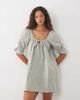 Brave Soul Brave Soul mini dress with puff sleeves in green and white stripes - 1