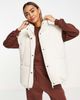 Brave Soul Brave Soul padded vest in cream-White - 1