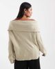 Brave Soul Brave Soul Plus bardot sweater in sage green - 2
